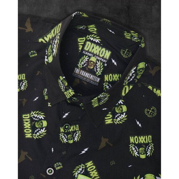 Dixxon Halloween Frankenstein Men Shirt Short Sleeve Button Up Lightweight XL - Picture 5 of 8